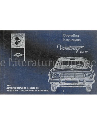 1975 WARTBURG 353 W BETRIEBSANLEITUNG ENGLISCH