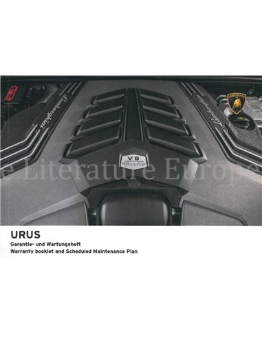 2019 LAMBORGHINI URUS MAINTENANCE & WARRANTY MANUAL GERMAN