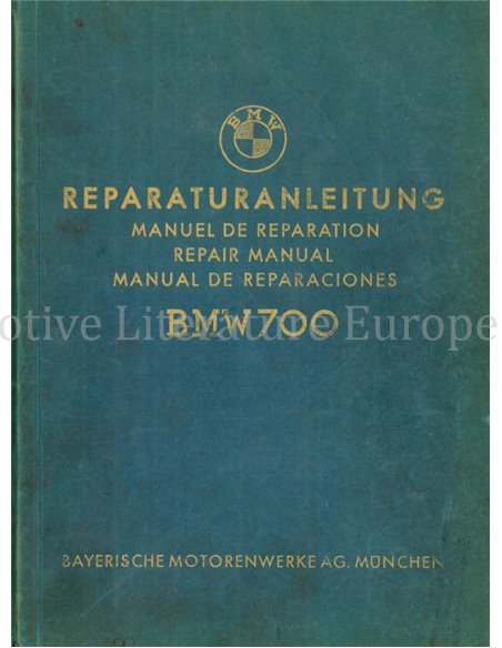1961 BMW 700 REPAIR MANUAL MULTI