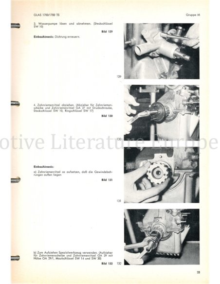 1965 GLAS 1700 | 1700 TS REPAIR MANUAL GERMAN