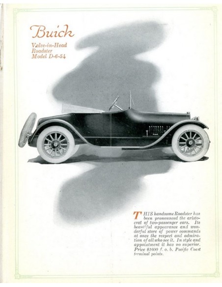 1916 BUICK SIXES BROCHURE ENGELS USA