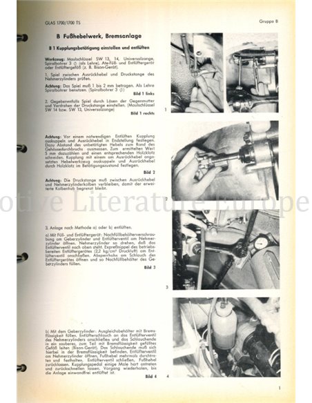 1965 GLAS 1700 | 1700 TS REPARATIE HANDLEIDING DUITS