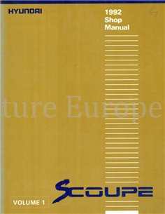 1992 HYUNDAI SCOUPE WERKSTATTHANDBUCH ENGLISCH 