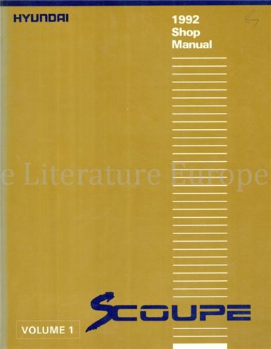 1992 HYUNDAI SCOUPE WERKSTATTHANDBUCH ENGLISCH 