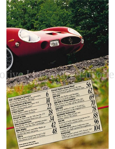 1990 ROAD AND TRACK FERRARI SPECIAL, MAGAZINE ENGELS