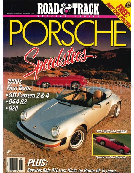 1990 ROAD AND TRACK PORSCHE SPECIAL, MAGAZINE ENGLISH