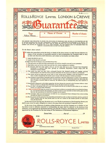 1952 ROLLS ROYCE SILVER DAWN BROCHURE ENGELS