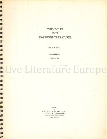 CHEVROLET 1939 ENGINEERING FEATURES
