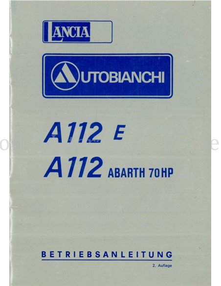 1976 AUTOBIANCHI A112 OWNERS MANUAL GERMAN