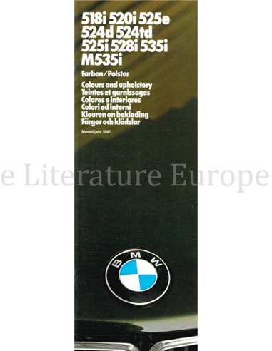 1987 BMW 5ER FARBEN UND POLSTER PROSPEKT