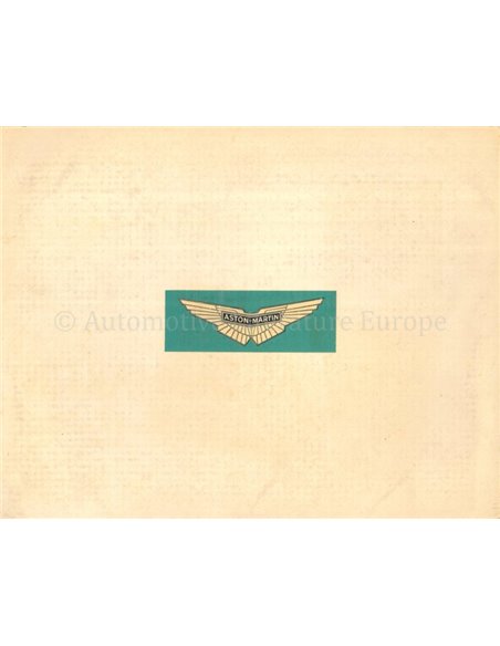 1938 ASTON MARTIN 15/98 BROCHURE ENGELS