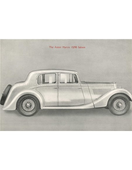 1938 ASTON MARTIN 15/98 BROCHURE ENGELS