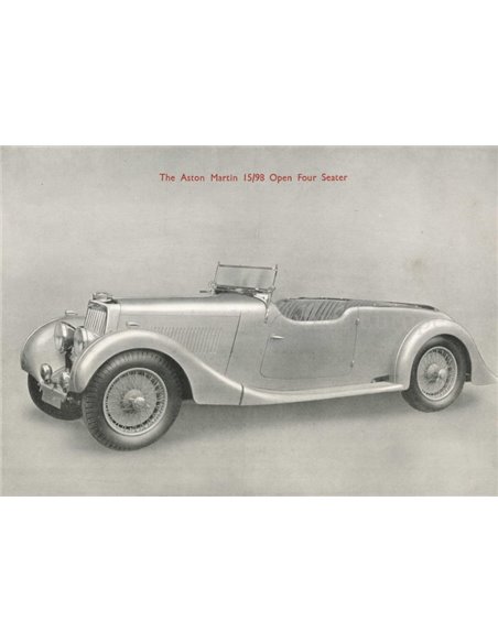 1938 ASTON MARTIN 15/98 PROSPEKT ENGLISCH