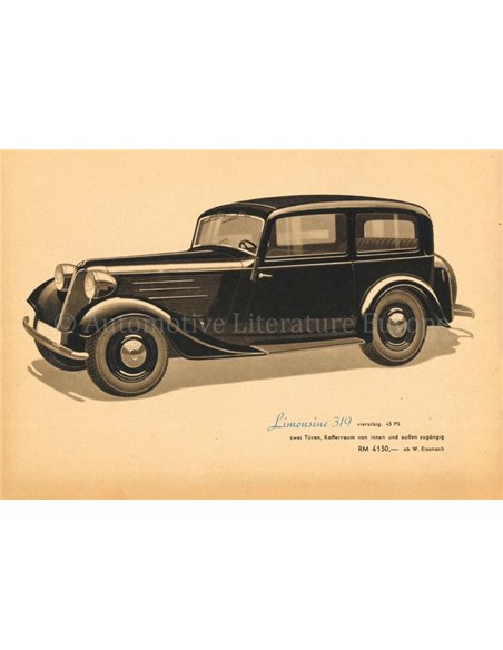 1937 BMW PROGRAMMA BROCHURE DUITS