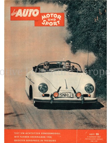 1957 DAS AUTO MOTOR UND SPORT MAGAZINE 16 DUITS