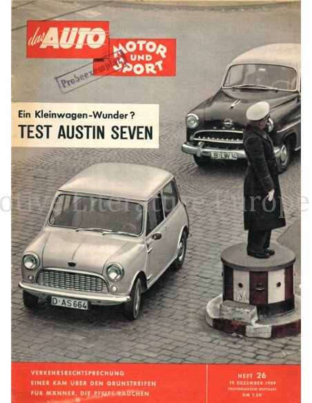 1959 DAS AUTO MOTOR UND SPORT MAGAZINE 26 DUITS