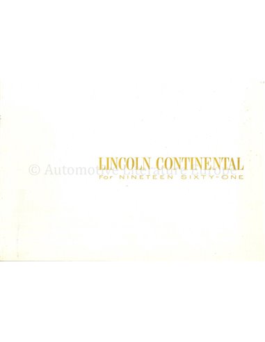 1961 LINCOLN CONTINENTAL BROCHURE ENGELS (USA)