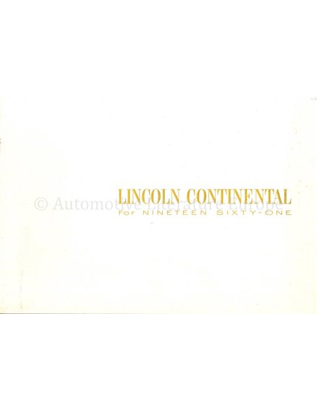 1961 LINCOLN CONTINENTAL BROCHURE ENGELS (USA)