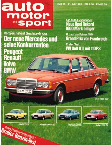 1976 AUTO MOTOR UND SPORT 15 GERMAN