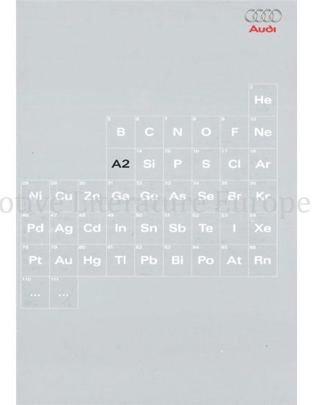2001 AUDI A2 BROCHURE ENGLISCH