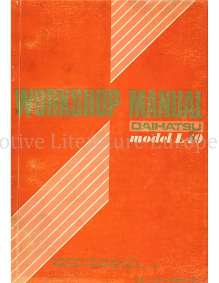 1978 DAIHATSU L10 (CUORE) WERKPLAATSHANDBOEK ENGELS