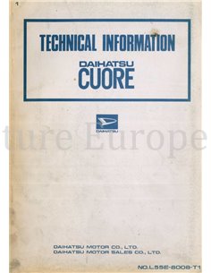 1980 DAIHATSU CUORE WERKPLAATSHANDBOEK ENGELS