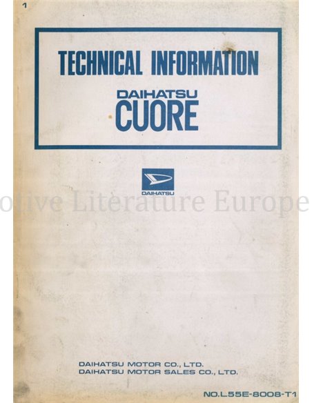 1980 DAIHATSU CUORE WERKPLAATSHANDBOEK ENGELS