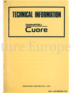 1982 DAIHATSU CUORE TECHNISCHE INFORMATIONEN ENGLISCH