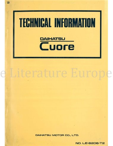 1982 DAIHATSU CUORE TECHNISCHE INFORMATIE ENGELS