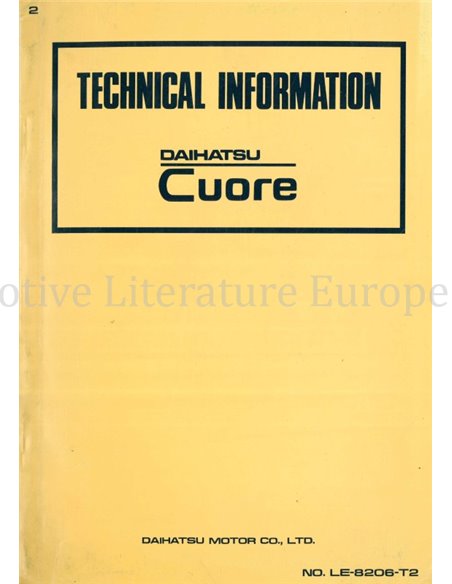 1982 DAIHATSU CUORE TECHNISCHE INFORMATIE ENGELS