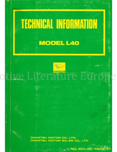 1978 DAIHATSU L40 (CUORE) TECHNISCHE INFORMATIONEN ENGLISCH