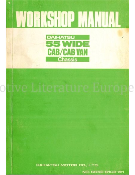 1981 DAIHATSU 55 WIDE CAB | CAB VAN, CHASSIS WORKSHOP MANUAL ENGLISH