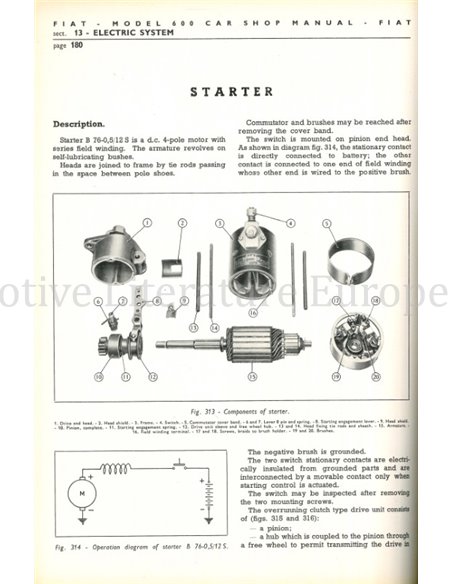 1955 FIAT 600 SEDAN WERKPLAATSHANDBOEK ENGELS