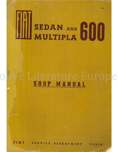 1958 FIAT 600 SEDAN | MULTIPLA WERKSTATTHANDBUCH ENGLISCH