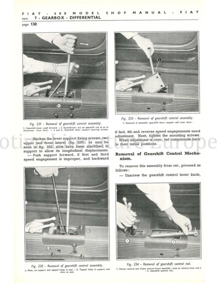 1958 FIAT 600 SEDAN | MULTIPLA REPAIR MANUAL ENGLISH