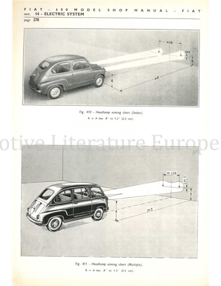 1958 FIAT 600 SEDAN | MULTIPLA REPAIR MANUAL ENGLISH