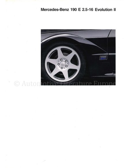 1990 MERCEDES BENZ 190E 2.5-16 EVOLUTION II BROCHURE GERMAN