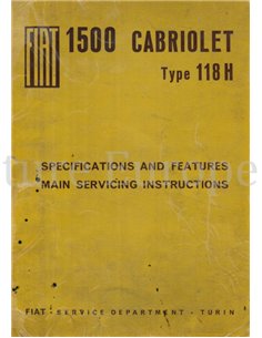 1963 FIAT 1500 CABRIOLET WERKPLAATSHANDBOEK ENGELS