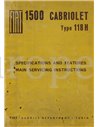1963 FIAT 1500 CABRIOLET WERKSTATTHANDBUCH ENGLISCH