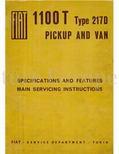 1963 FIAT 1100T (TYPE 217D) PICKUP | VAN WERKSTATTHANDBUCH ENGLISCH