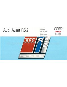 1995 AUDI RS2 AVANT PRICELIST BROCHURE 