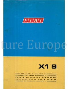 1972 FIAT X1/9 SPARE PARTS BODYWORK CATALOG