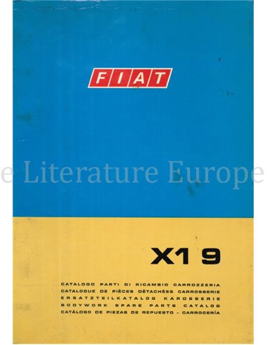 1972 FIAT X1/9 CARROSSERIE ONDERDELENHANDBOEK 