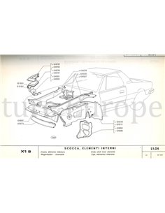 1972 FIAT X1/9 ERSATZTEILKATALOG KAROSSERIE 2