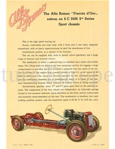 1947 ALFA ROMEO 6C SPORT FRECCIA D'ORO DATENBLATT ENGLISCH 2