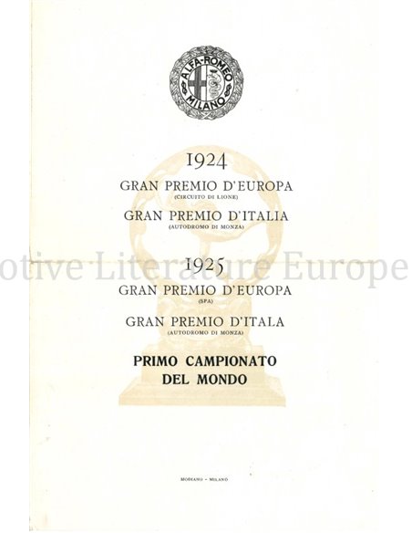 1925 ALFA ROMEO 6C 1500 BROCHURE ITALIAN