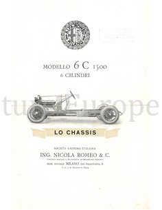 1925 ALFA ROMEO 6C 1500 BROCHURE ITALIAANS