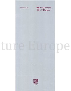 1988 PORSCHE 911 CARRERA | TURBO PRICELIST GERMAN