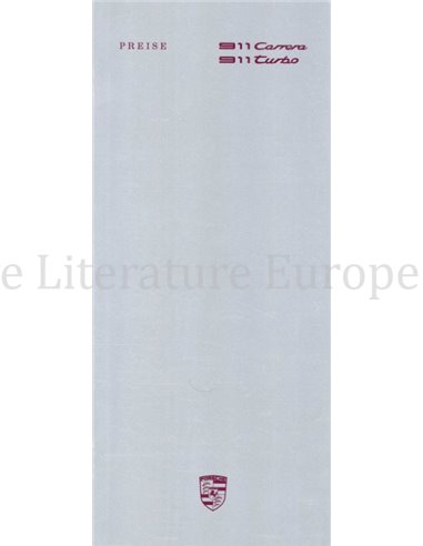 1988 PORSCHE 911 CARRERA | TURBO PREISLISTE DEUTSCH