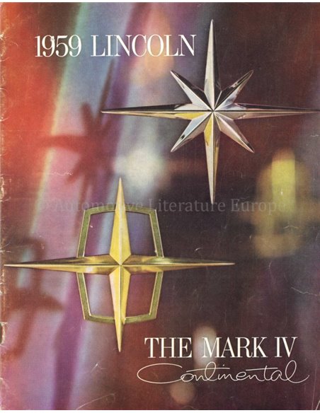 1959 LINCOLN CONTINENTAL MARK IV BROCHURE ENGLISH (US)